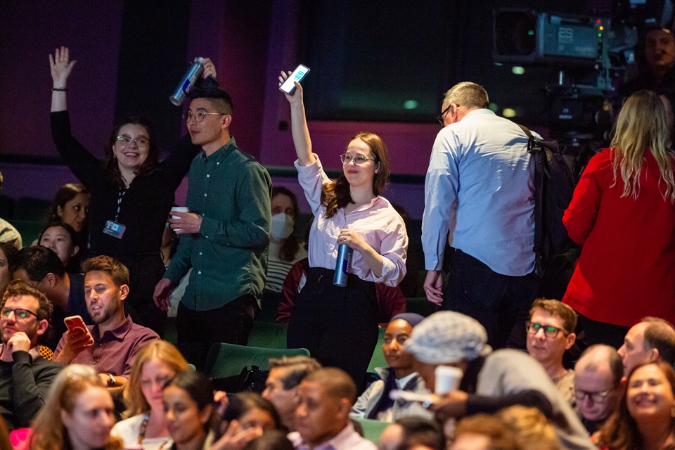 Foundation staff attend the Annual Employee Meeting at McCaw Hall in Seattle, Washington, on May 9, 2023.