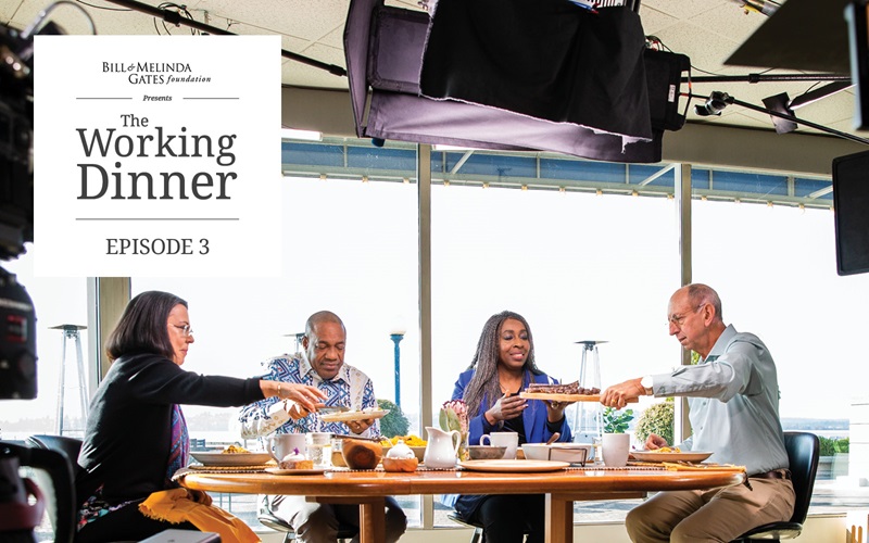 Anita Zaidi and Keith Klugman meet with guests Samba Sow and Folake Olayinka for The Working Dinner